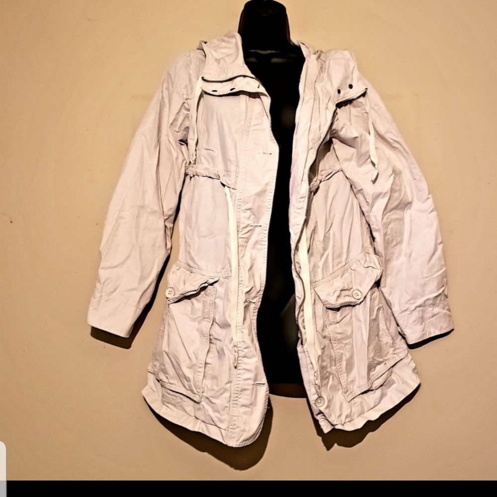 Gap Light Hooded Utility Jacket Off White - image 1